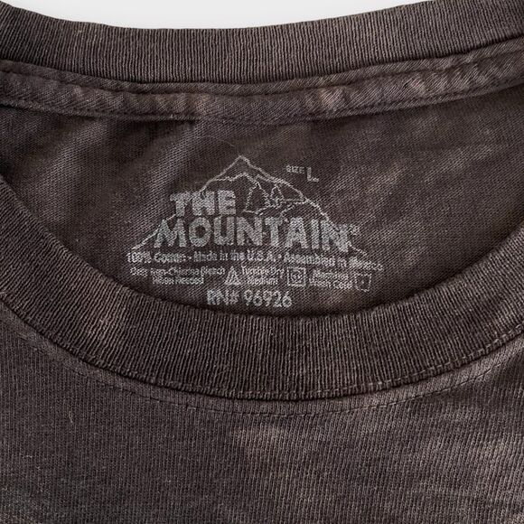 THE MOUNTAIN Gray Wolf Face T Shirt Men's L Medium Tie Dye Ucluelet Canada - Picture 2 of 4